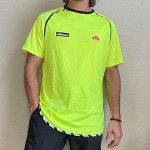 neon ELLESSE sporty dri-fit tee shirt - large